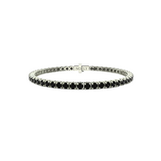 Bracelet diamants noirs ronds 7.00 carats platine Dante